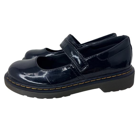 Dr. Martens Maccy Mary Jane Shoes Kids 2 Black Patent Leather Air Cushioned Sole - Picture 2 of 10